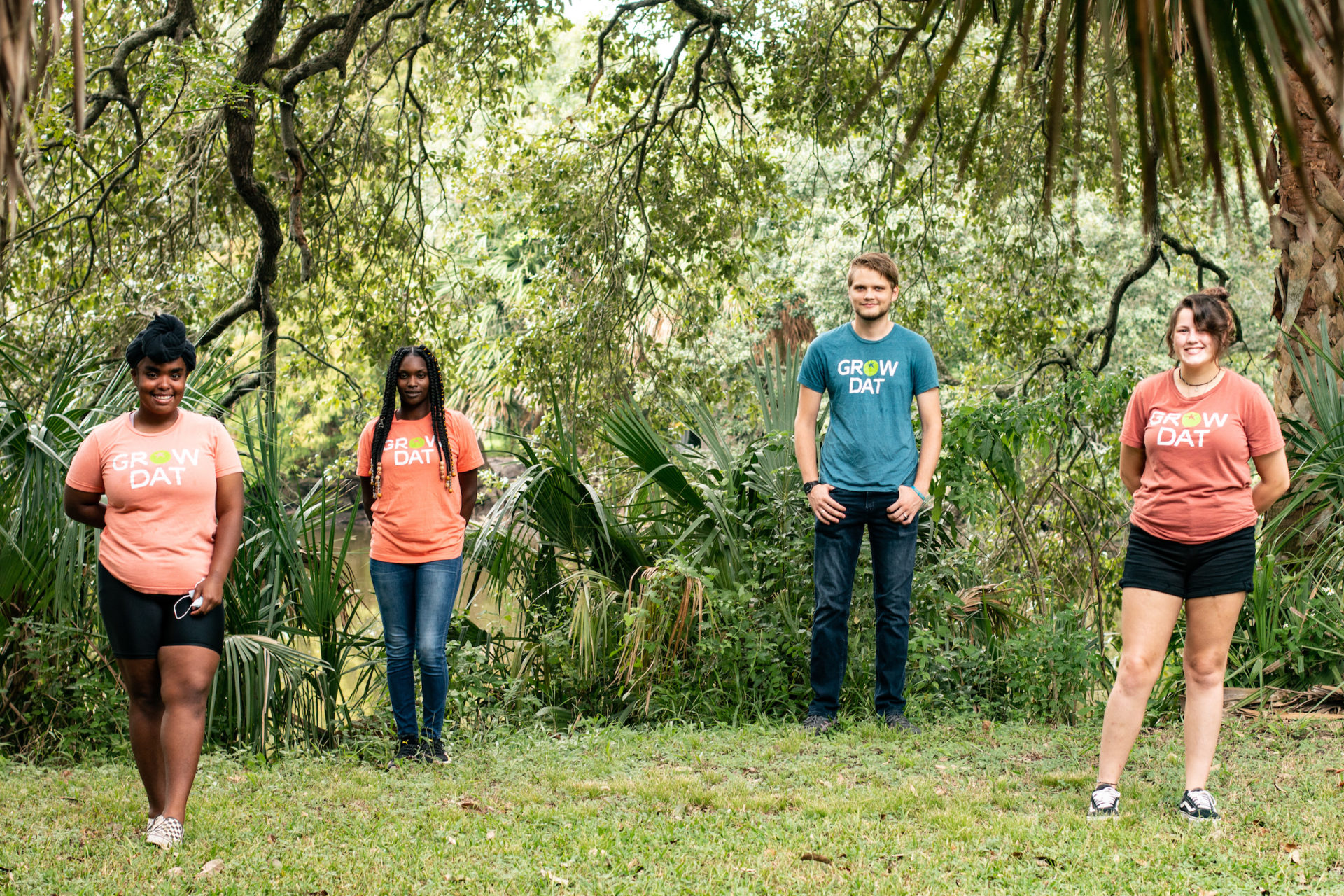 Photograph featuring four leaders of the nonprofit, Grow Dat Youth Farm