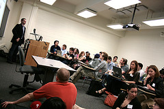 Here I am, nerding it up in the front row at a presentation by the amazing Washington Post Web Ninjas.