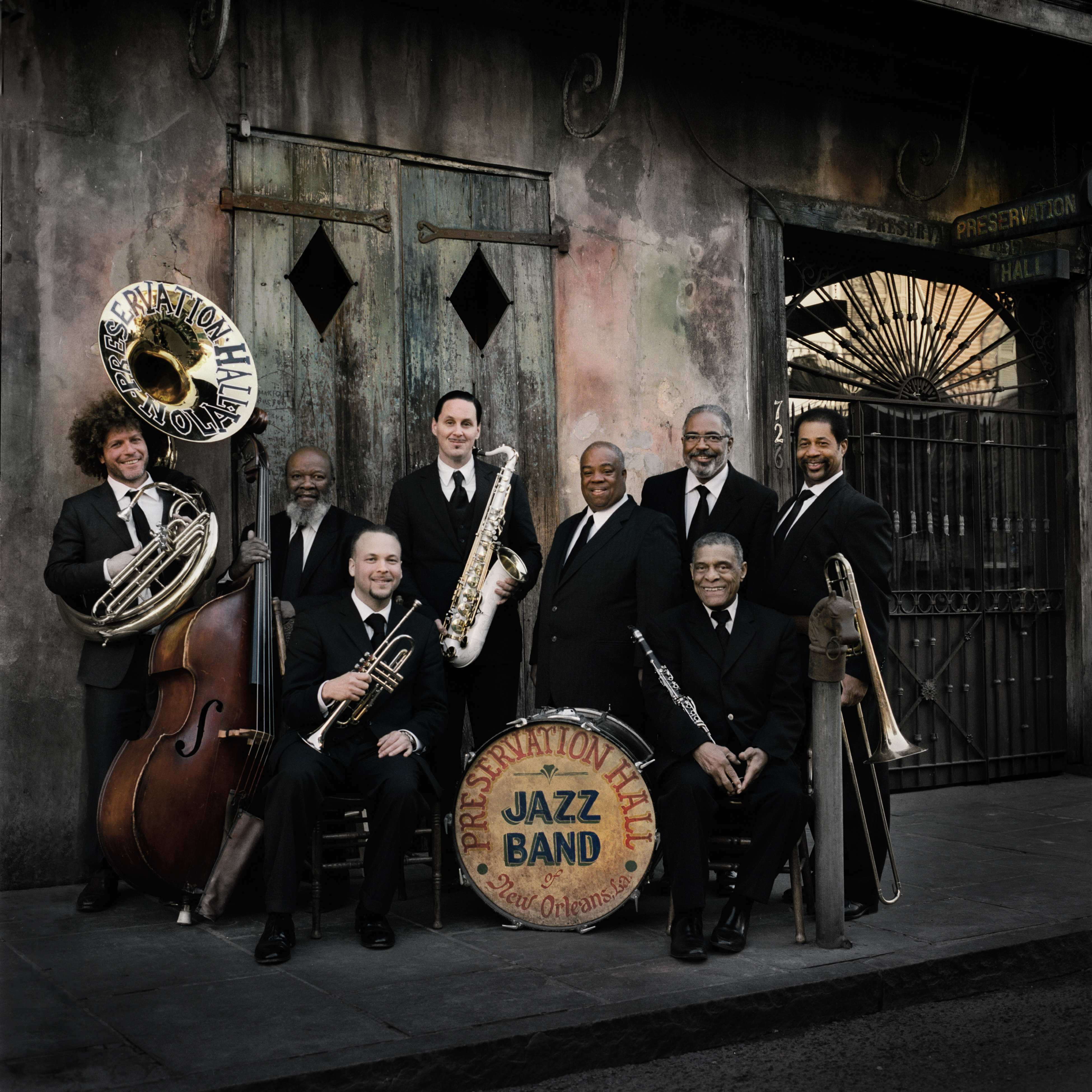 Ben Jaffe, far left, with Preservation Hall Jazz Band.