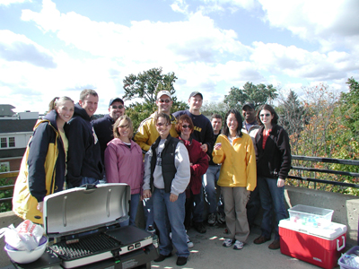 The evening MBAs put on some incredible tailgates on the roof of the business school parking lot. It's good to tailgate with people who have full-time jobs. They can afford good provisions.