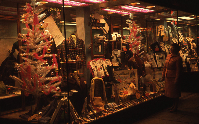 Tyne & Wear Archives & Museums shared this photo of a Christmas window at the Woods store in South Shields in 1962 on Flickr under Creative Commons.