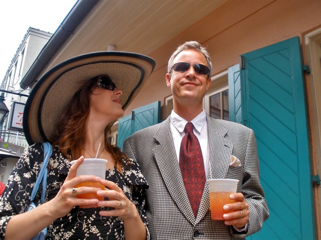 John Tebeau and Colleen Newvine Tebeau on Bourbon Street in New Orleans, Easter 2011.