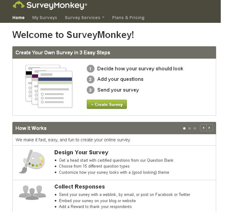 SurveyMonkey home page