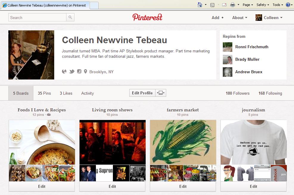 Pinterest profile