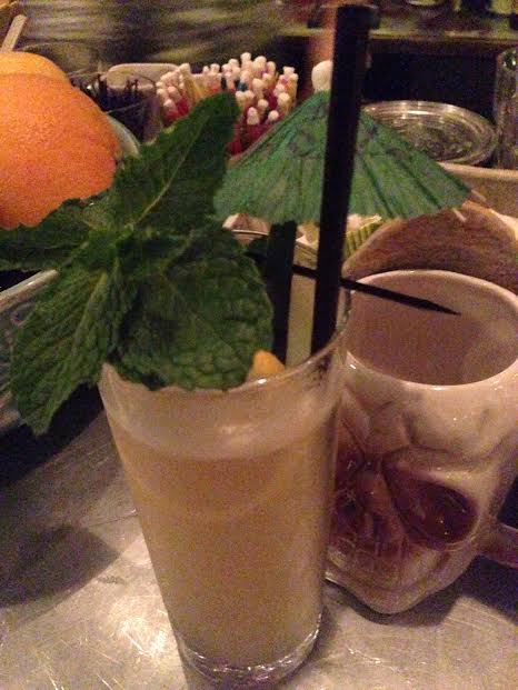 Zac made me a delicious drink called the balsa raft to go with my oysters. 