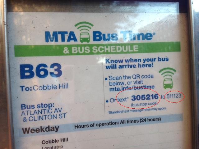 Text to find out when the next bus is coming, and you make it a little easier to get to Red Hook.